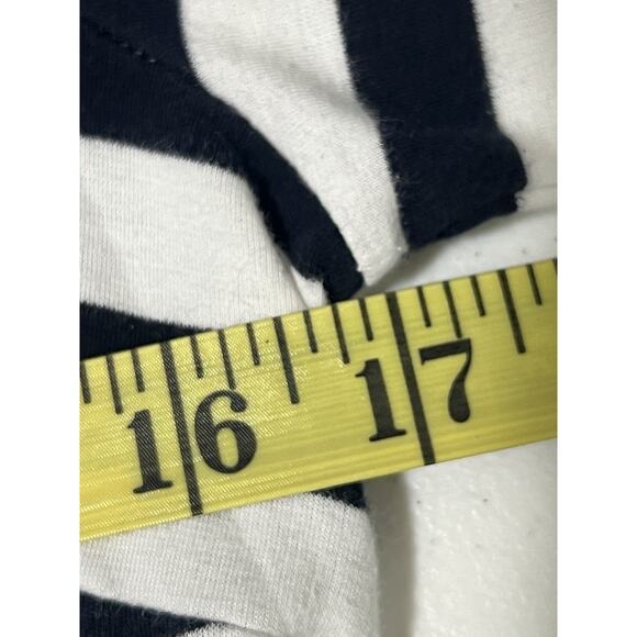 Talbots Womens Navy Blue White Striped Bell Sleeve Top Size M 100% Cotton EUC. - Picture 9 of 10